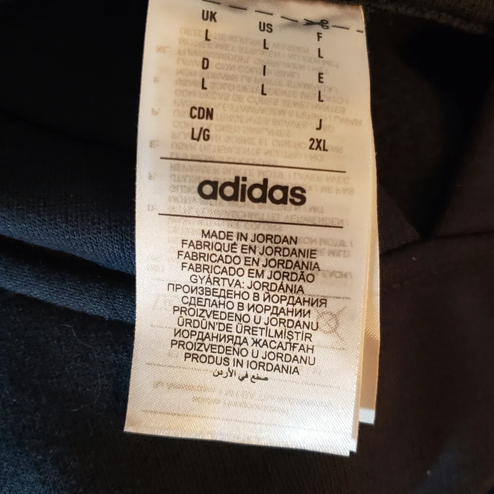 Adidas Mens Navy Large Fleece Pocket Hoodie Active Athletic Running Sweatshirt